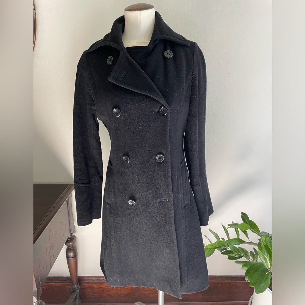 Wool Cashmere double breasted pea coat/ dress coat Us size 4 EUR 34